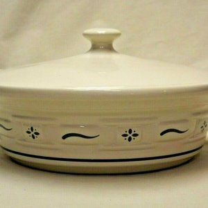 Longaberger Pottery Woven Traditions Heritage Green 1 Quart Covered Casserole